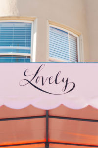 Hotel entrance, detail, projecting roof, pink, stroke 'Lovely' Hotel entrance, detail, projecting roof, pink, stroke 'Lovely'